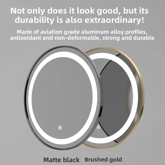 6-Inch Round LED Bathroom Mirror with Fogless Technology